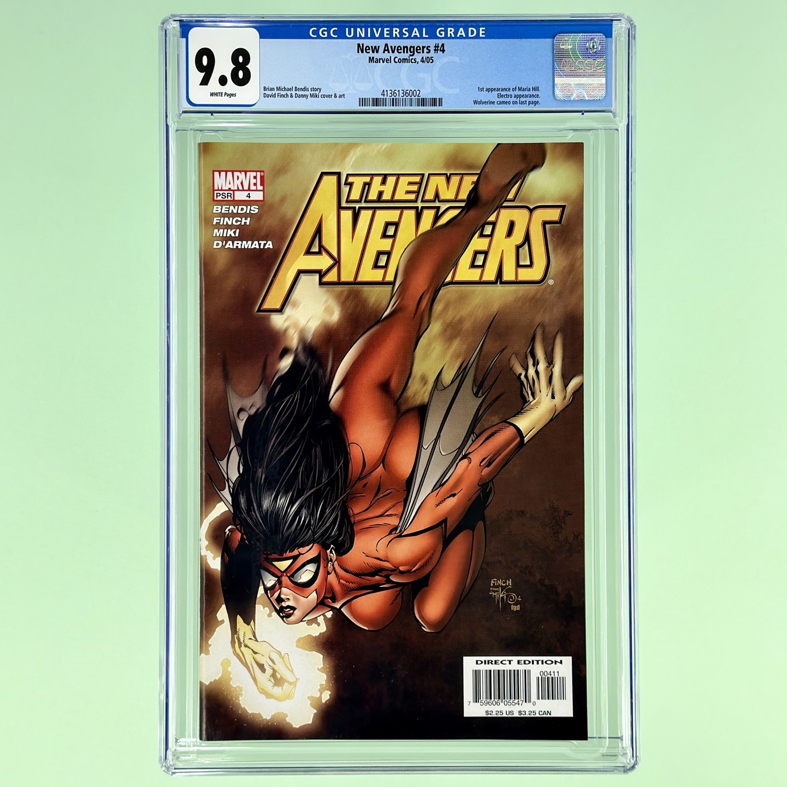 New Avengers #4 (CGC 9.8) Marvel 2005, prima apparizione di Maria Hill