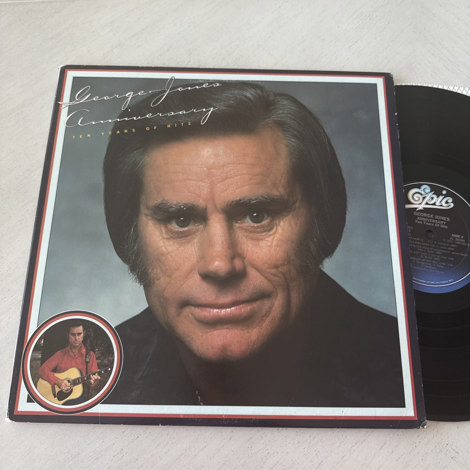 George Jones • Anniversary: Ten Years of Hits • 2xLP Vinyl • 1982 • Epic • 38343