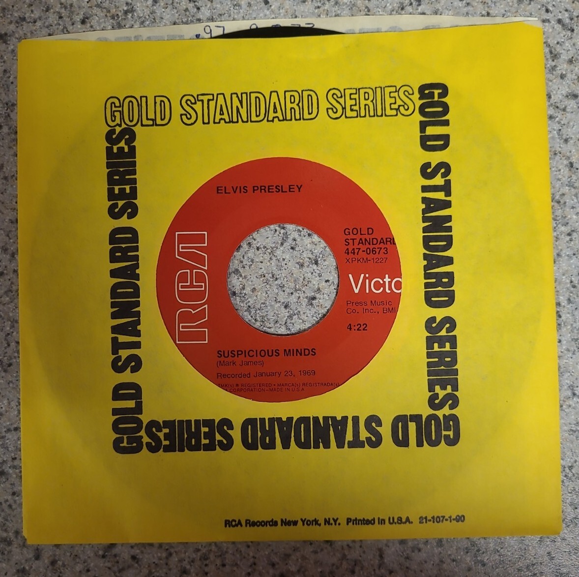 Elvis Presley Suspicious Minds /You'll Think Of Me 7" Vinyl Single EX RCA ERROR 