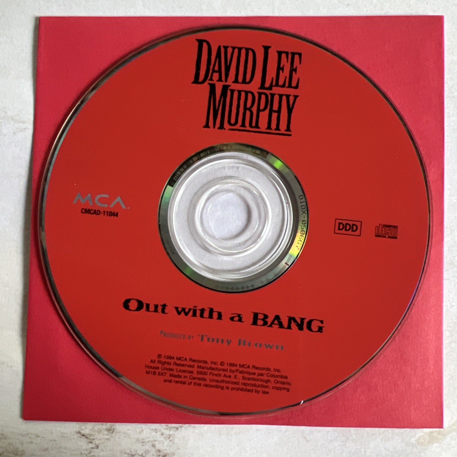 Out with a Bang by Murphy, David Lee (CD, 1994) disc Only,