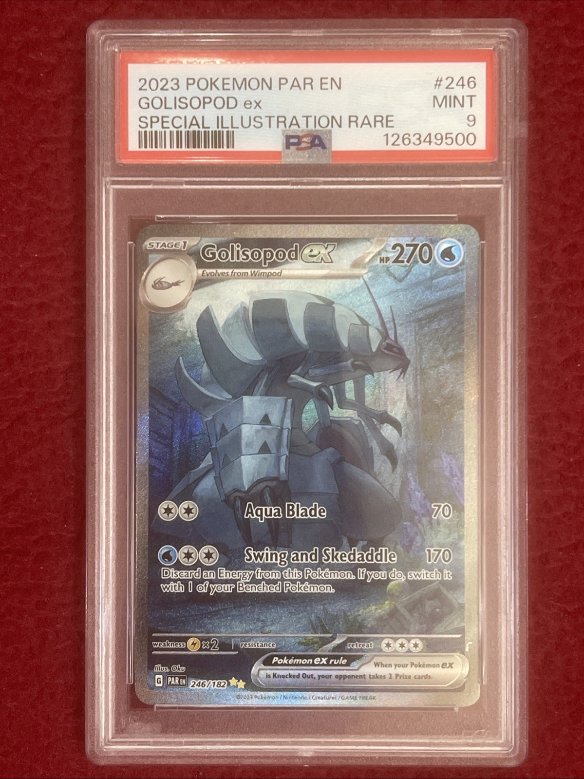 Pokemon 2023 Paradox Rift illustrazione speciale raro Golisopod EX PSA 9 come nuovo🔥📈