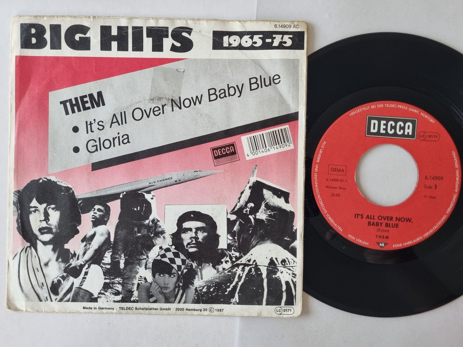 Them - It's All Over Now, Baby Blue/ Gloria 7'' Vinyl Germany