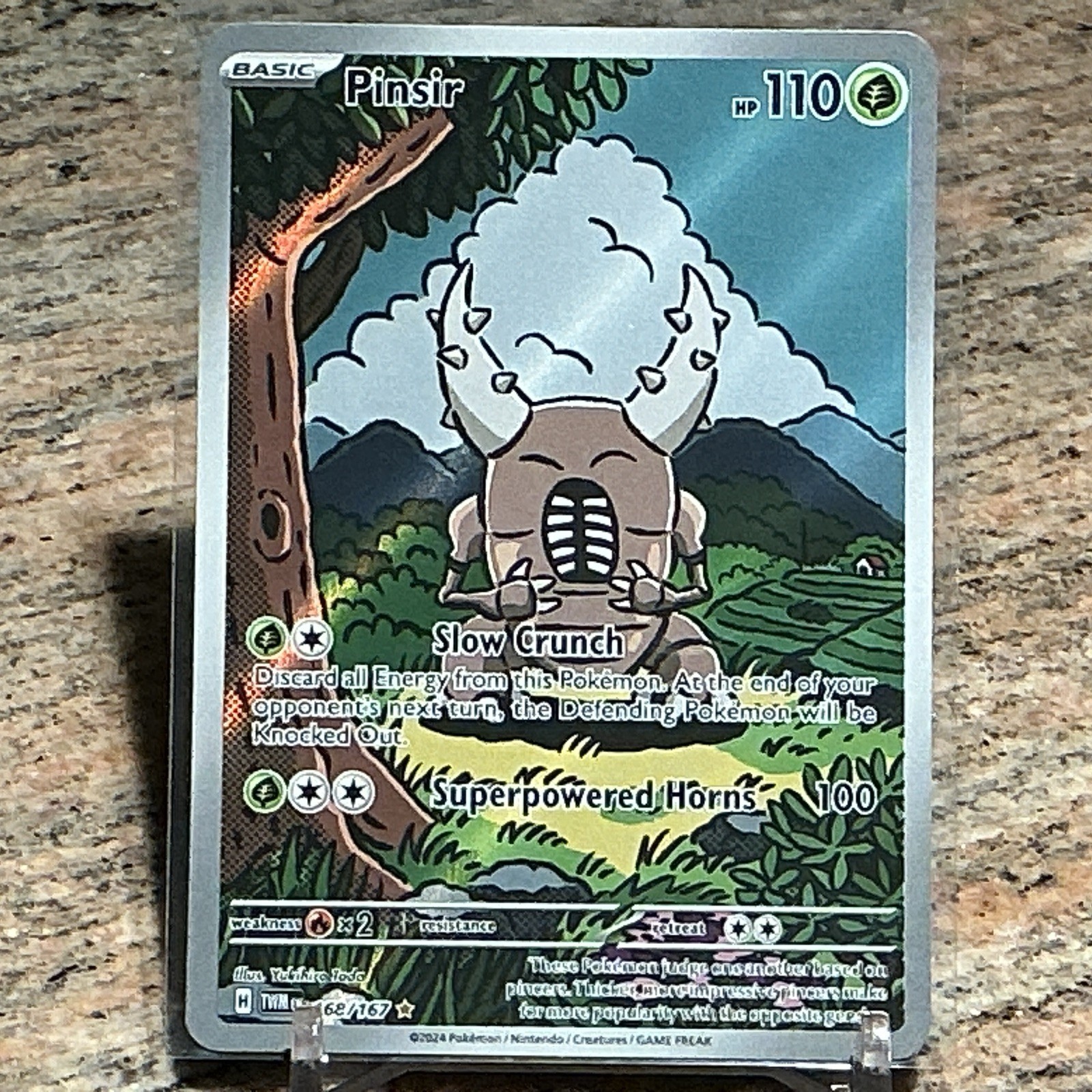 Pokemon Pinsir 168/167 Illustrazione Maschera Crepuscolare Rara Full Art Holo