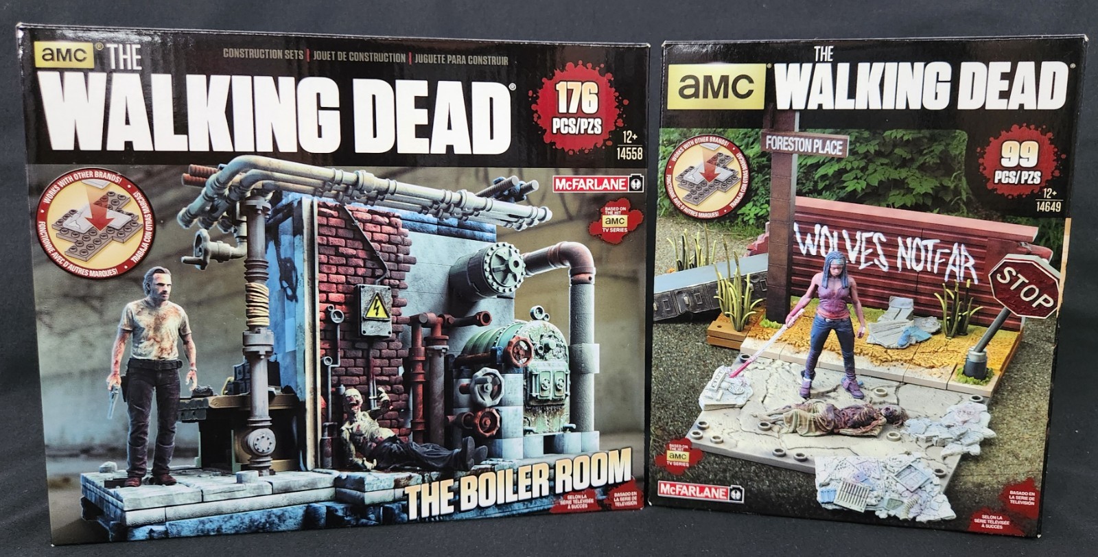 Walking Dead Building Sets Wolves Not Far & Boiler Room 2015 Factory Sealed NEW