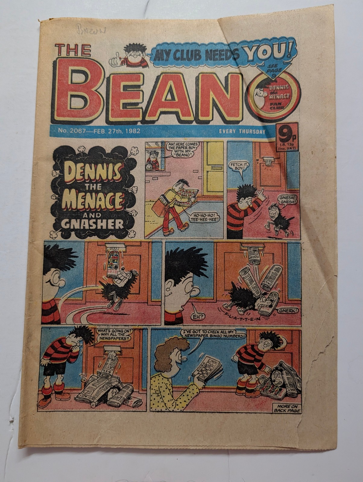 Beano Comic No 2067, February 27th 1982.