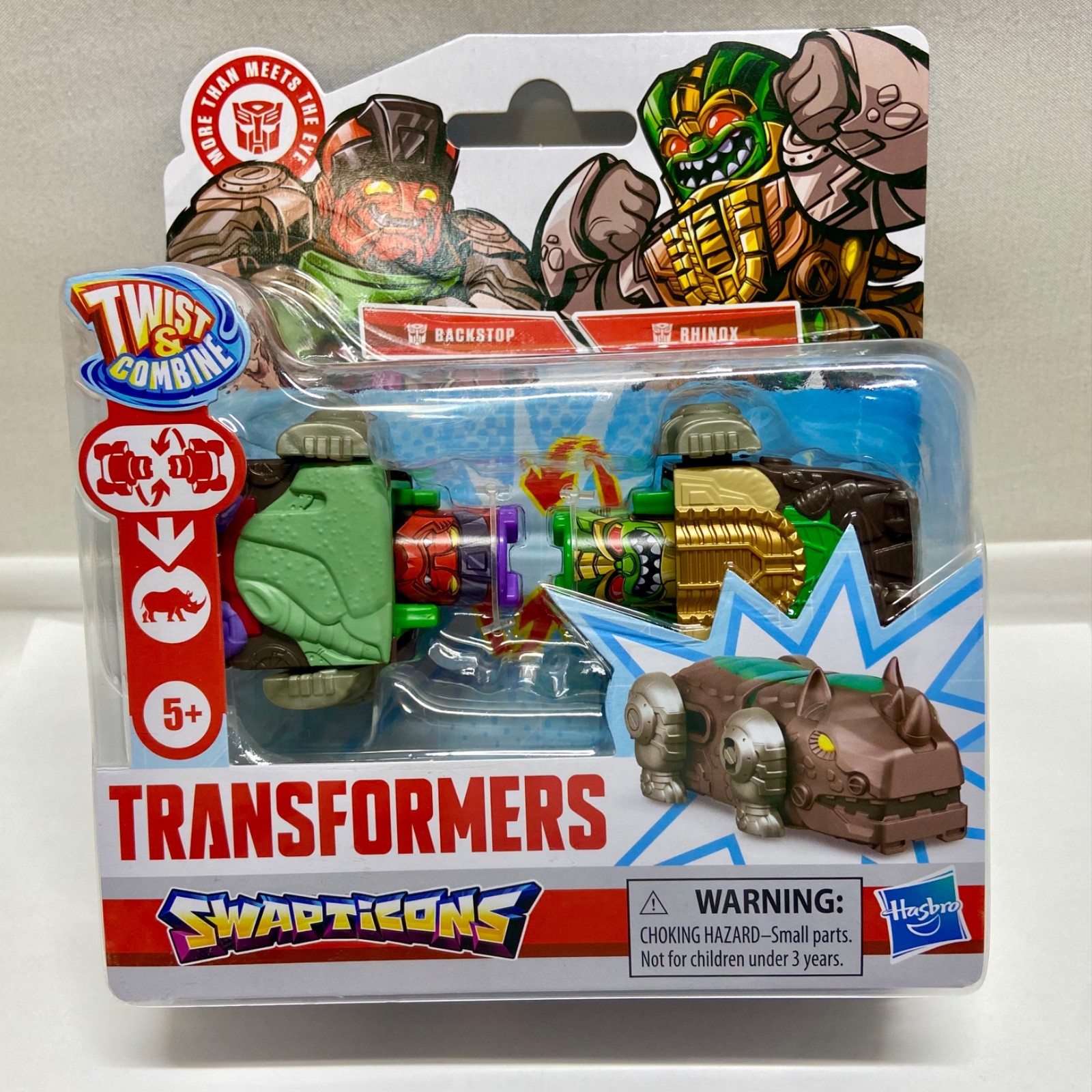 Transformers Backstop + Rhinox Swapticons Twist Combine Hasbro Colkector giocattolo nuovo