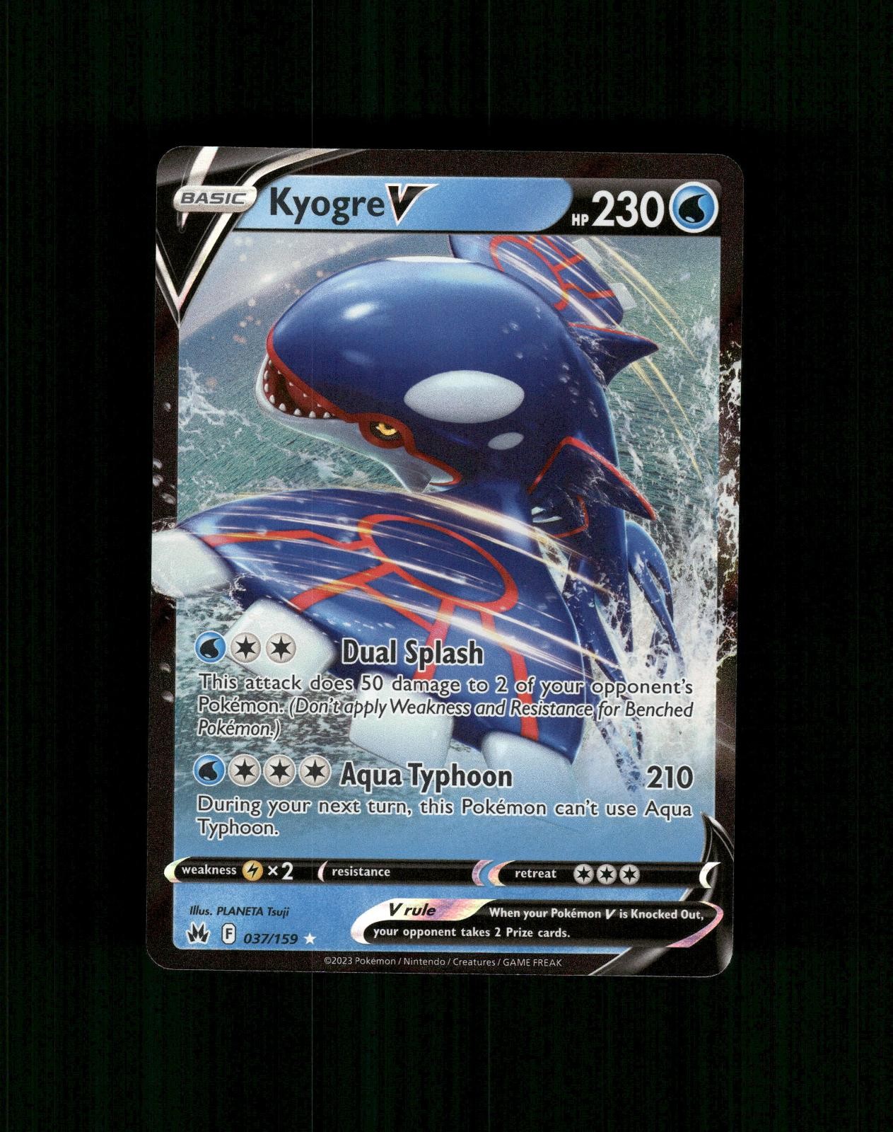 Kyogre V 037/159 Holo V Raro Pokemon Corona Zenith quasi come nuovo