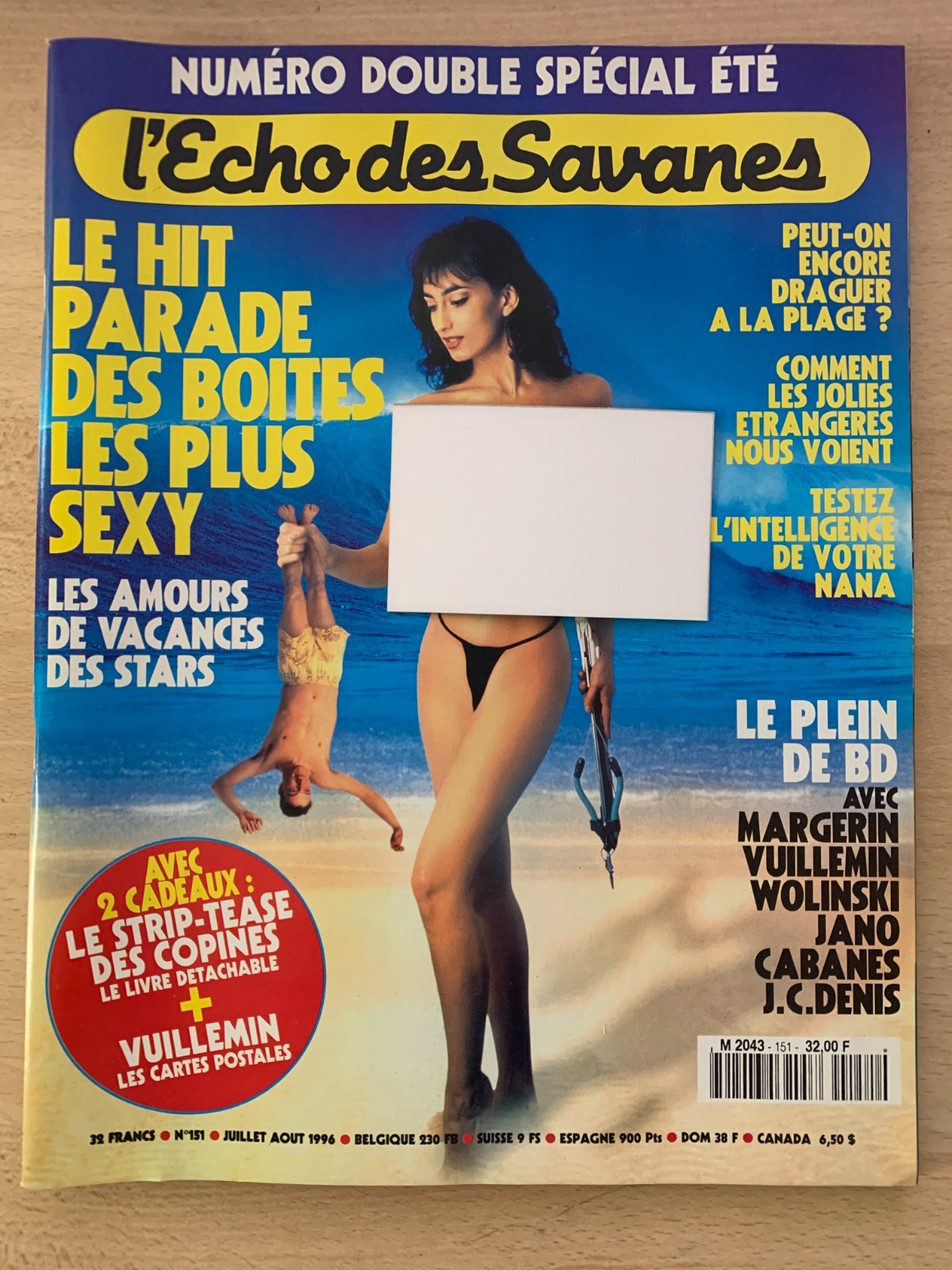 B.D Magazine "L'Echo des Savanes" n°151 de 1996; Spécial été avec les cartes pos