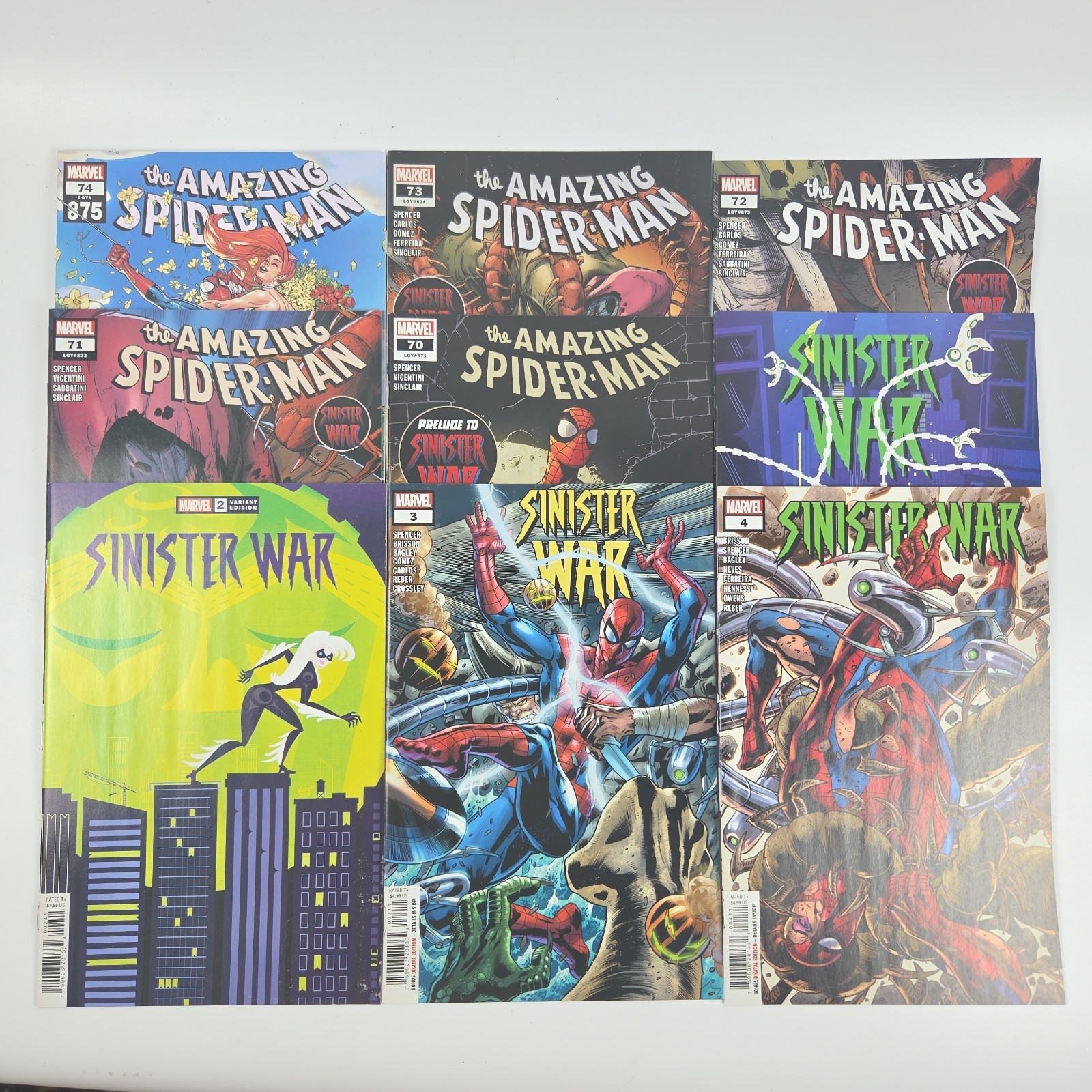 Amazing Spider-Man 70-74 Sinister War #1-4 Complete 9 Comic Marvel Reader Lot