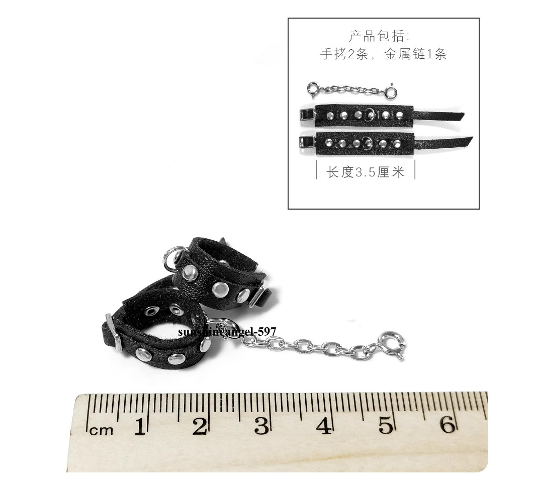 1/6 puntelli femminili in pelle manette nere per corpo action figure 12" PH TBL HOT