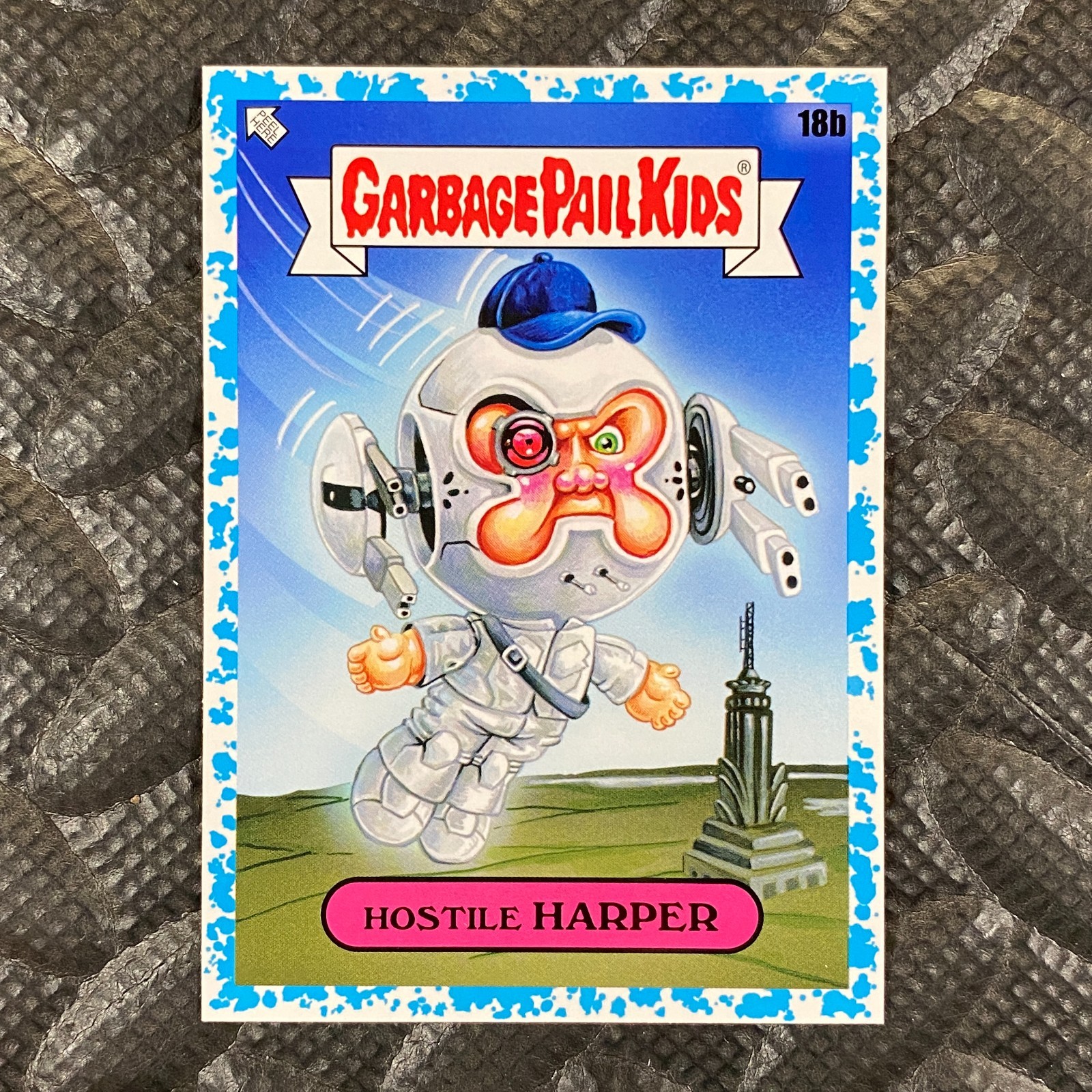 GARBAGE PAIL KIDS INTERGOOLACTIC MAYHEM BLUE BORDER 18B HOSTILE HARPER 17/99