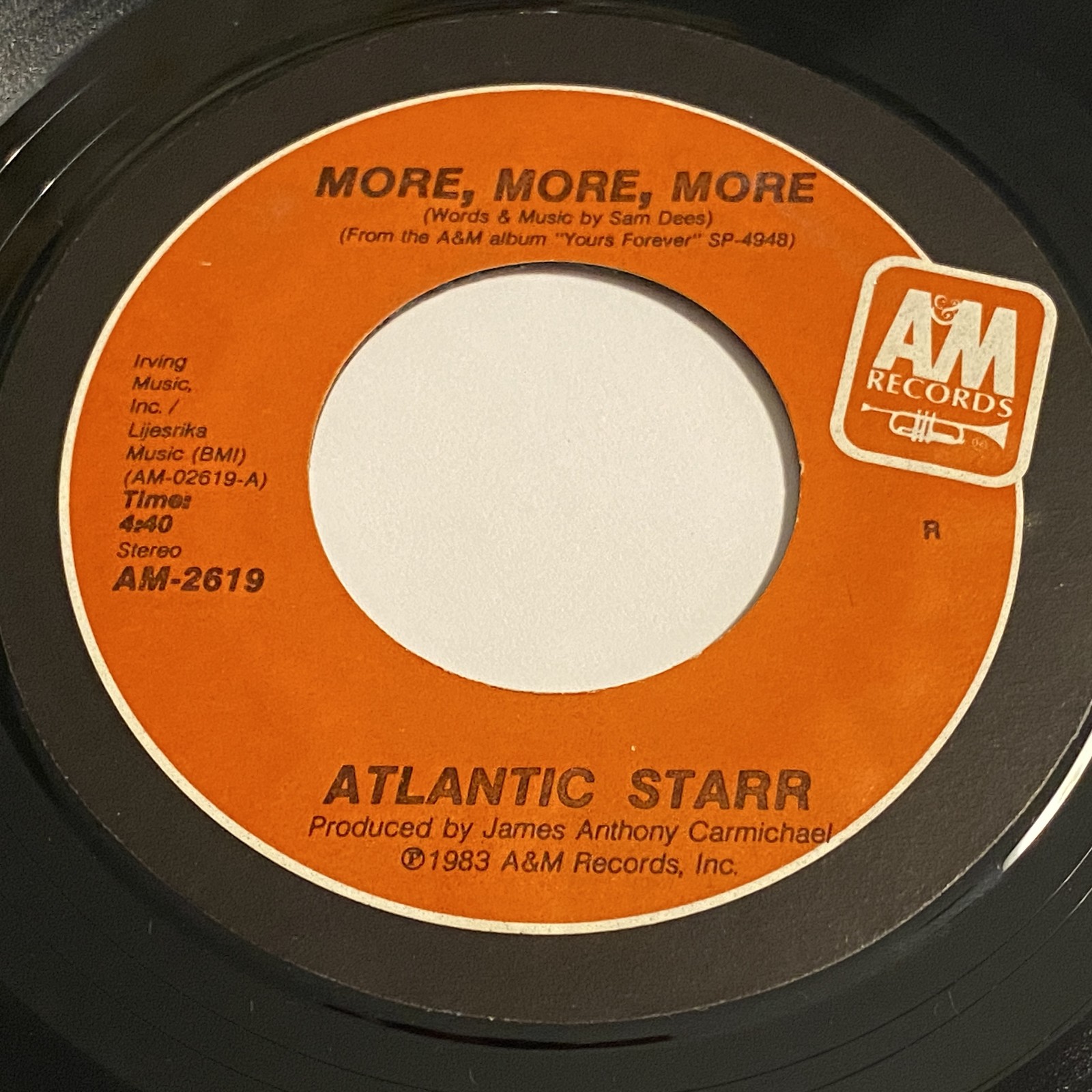 Atlantic Starr: More, More, More / Love Me Down 45 - A&M - Funk