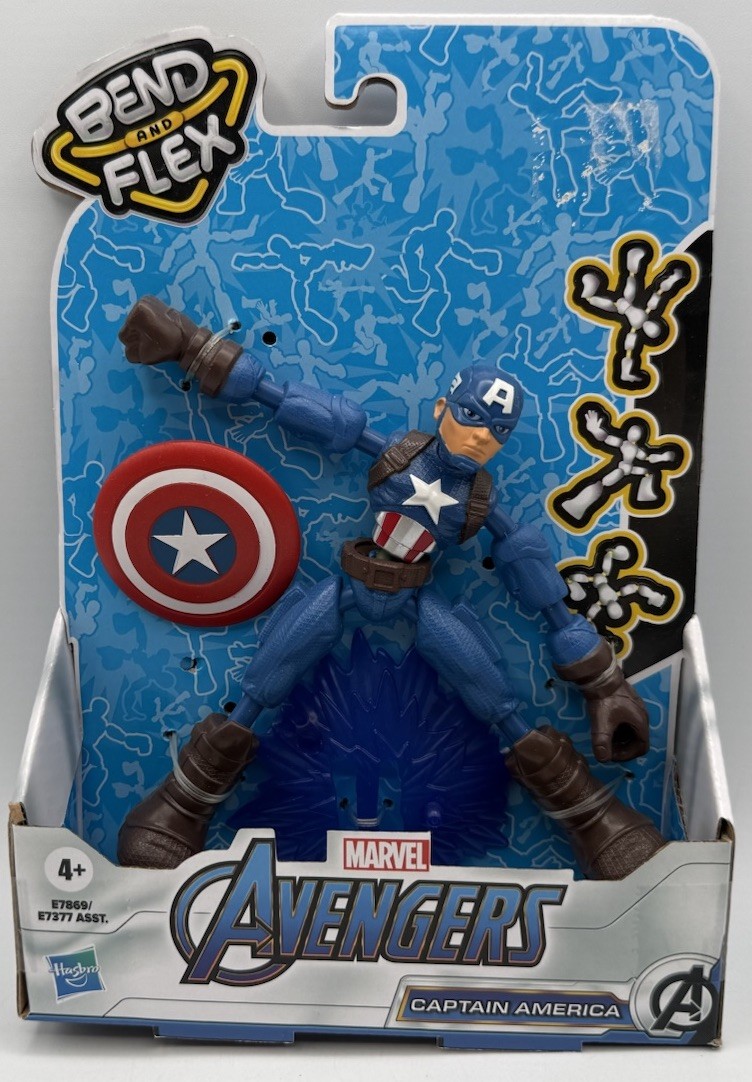 Avengers Captain America Bend And Flex Marvel Hasbro (nuovo di zecca) 2021