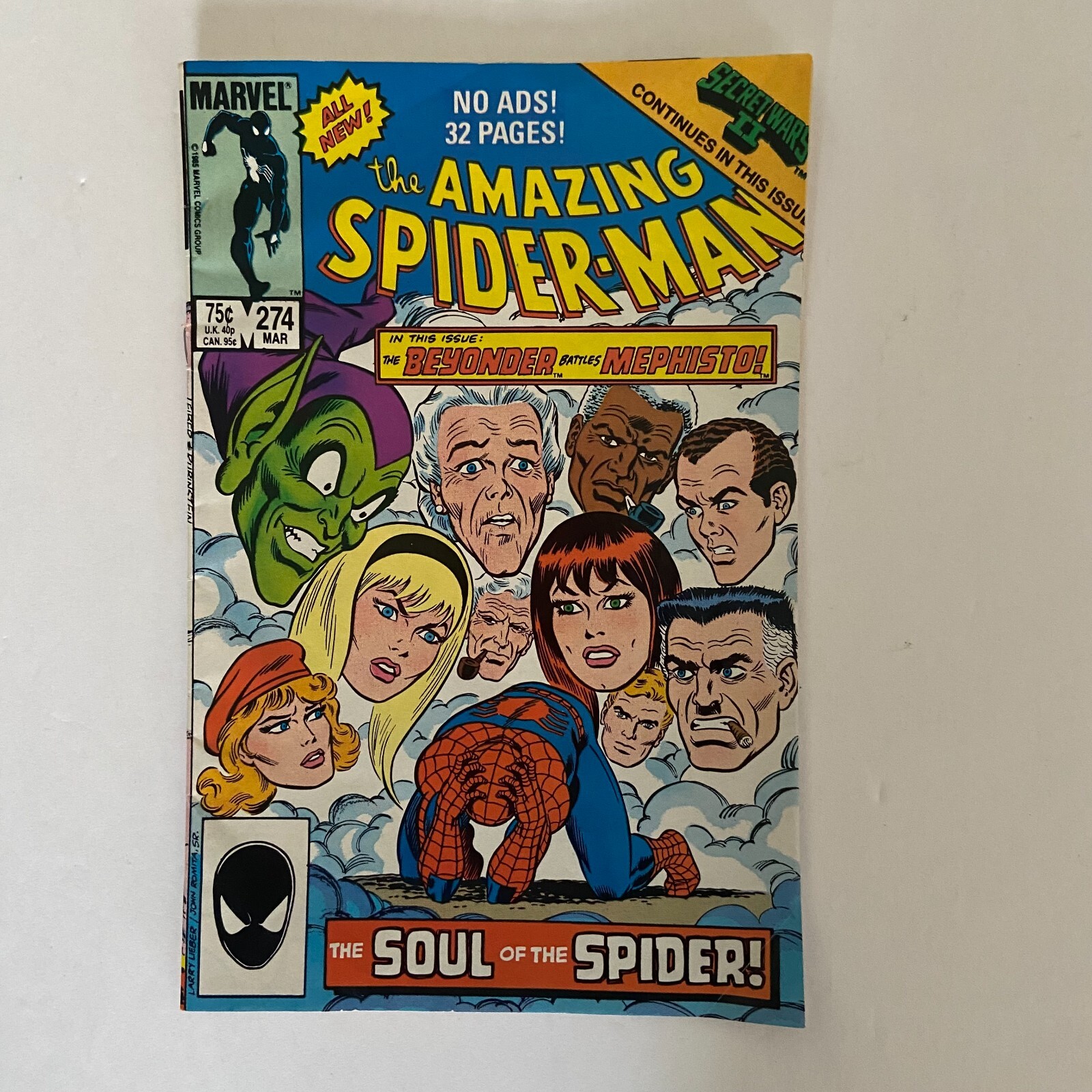 The Amazing Spiderman #274 Marvel Comics Anima del Ragno Guerre Segrete II