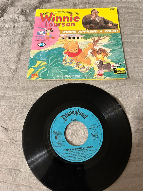 Vinyle 45 tours Disney Winnie apprend a voler