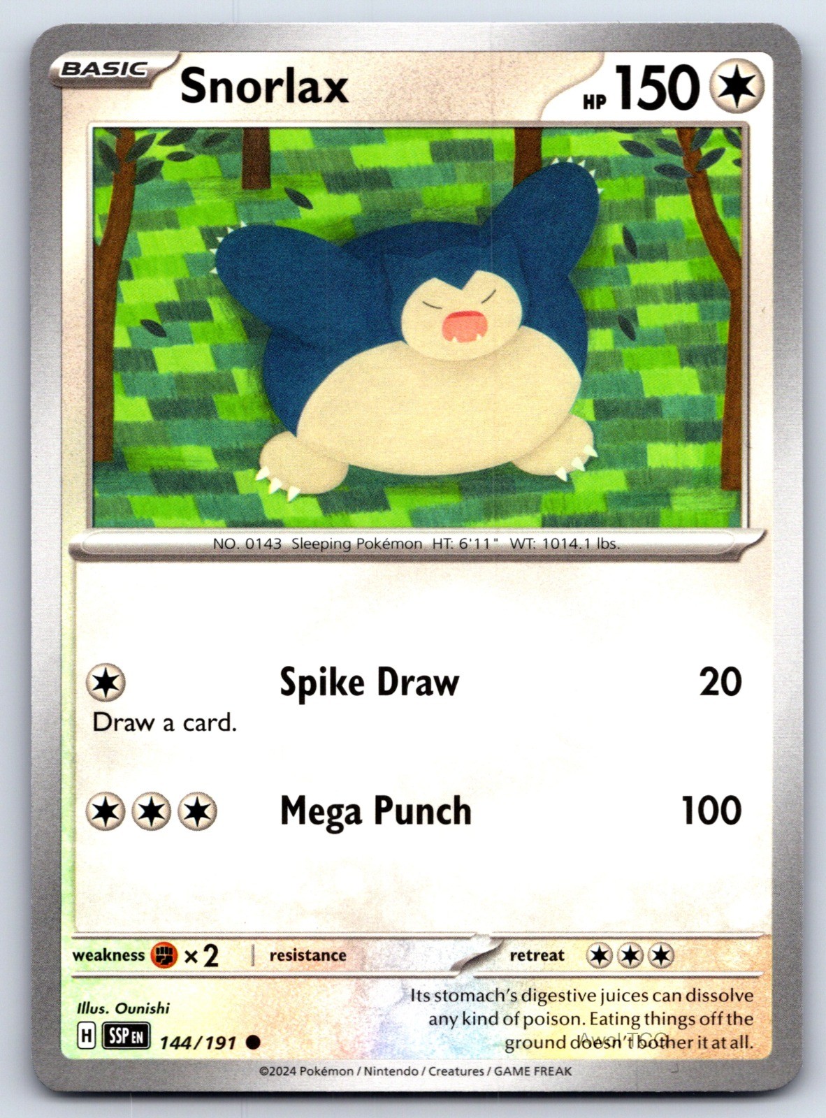 Snorlax 144/191 SV08: Scintille sporgenti comuni quasi nuovo