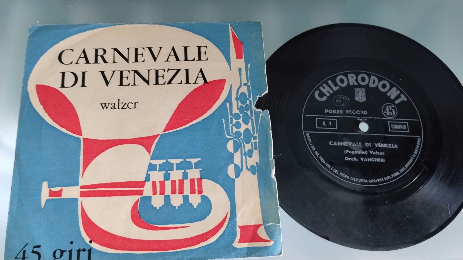 Disco vinile 45 giri FLEXI DISC Chlorodont CARNEVALE DI VENEZIA 