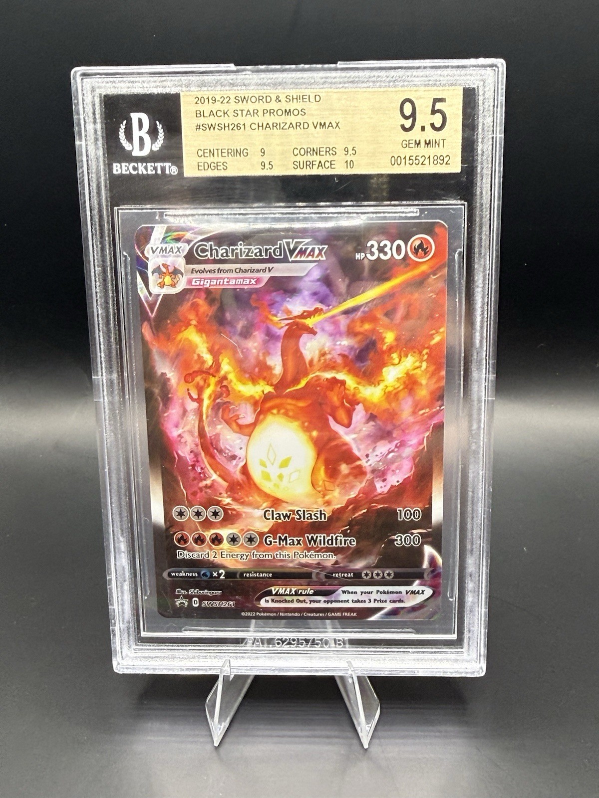 2022 Pokemon Charizard VMAX SWSH261 BGS 9.5 Gem Mint UPC Black Star Promo