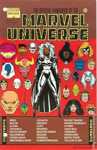 Official Handbook of the Marvel Universe Master Edition #11 NM 1991 Stock Image