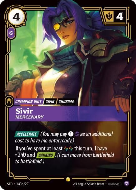 Sivir, Mercenary (Alternate Art) [Spiritforged] 143a/221 NM Foil