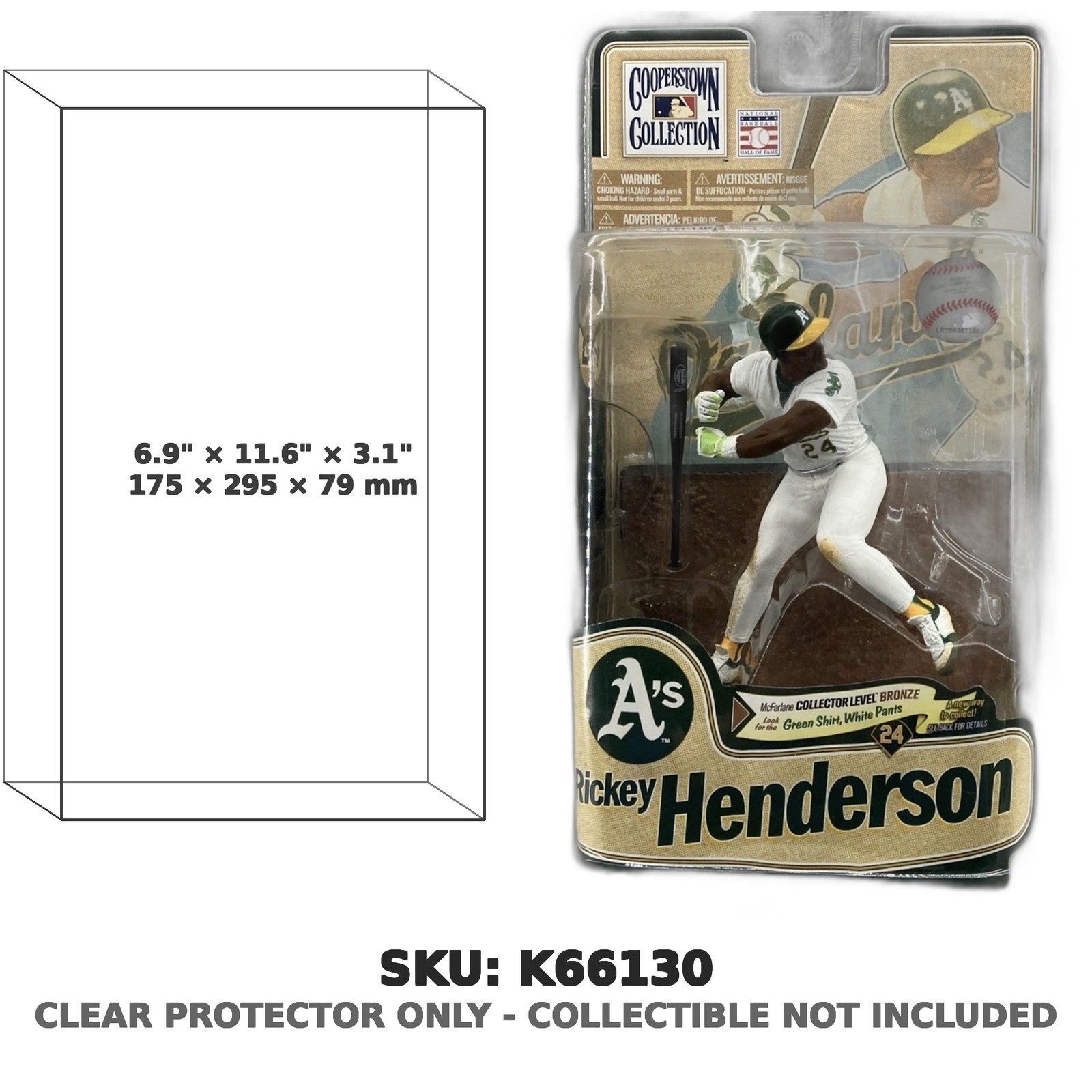 Protezione per Rickey Henderson Oakland A's Cooperstown Collection Serie 8 Fi...