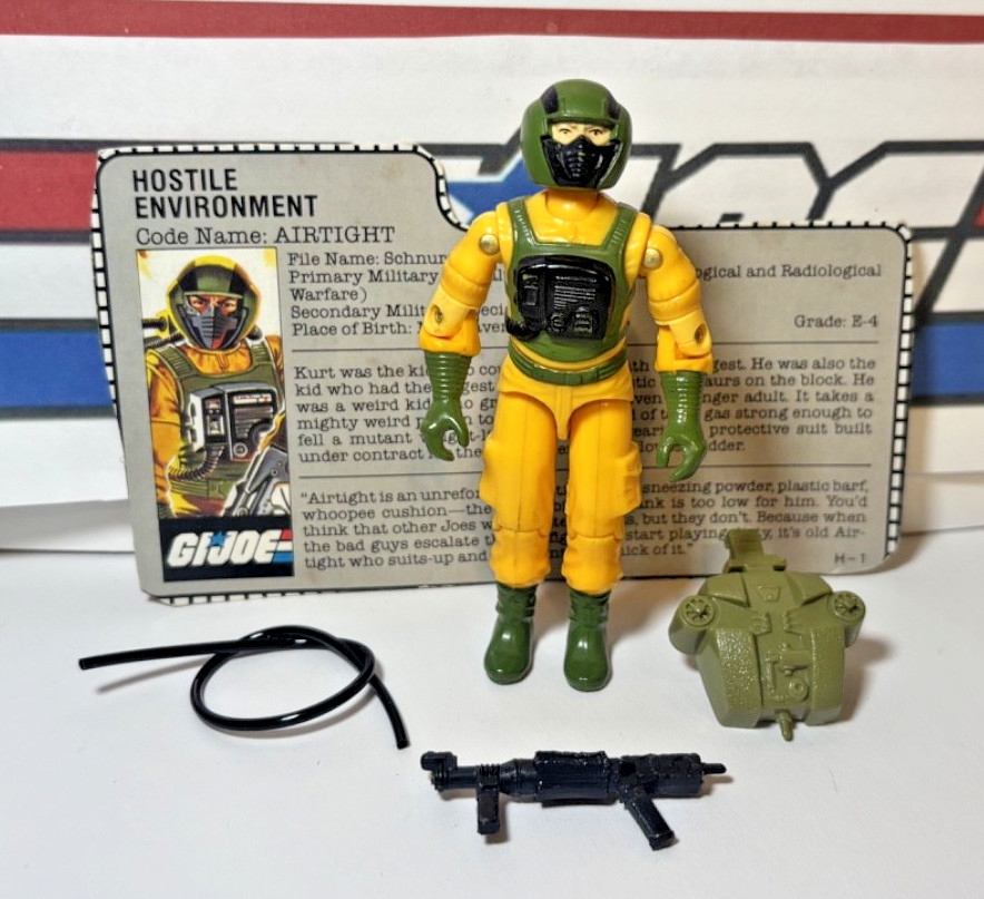 GI Joe Airtight 1985 v1 *NEAR MINT w/File Card, Near Complete!* Vintage ARAH