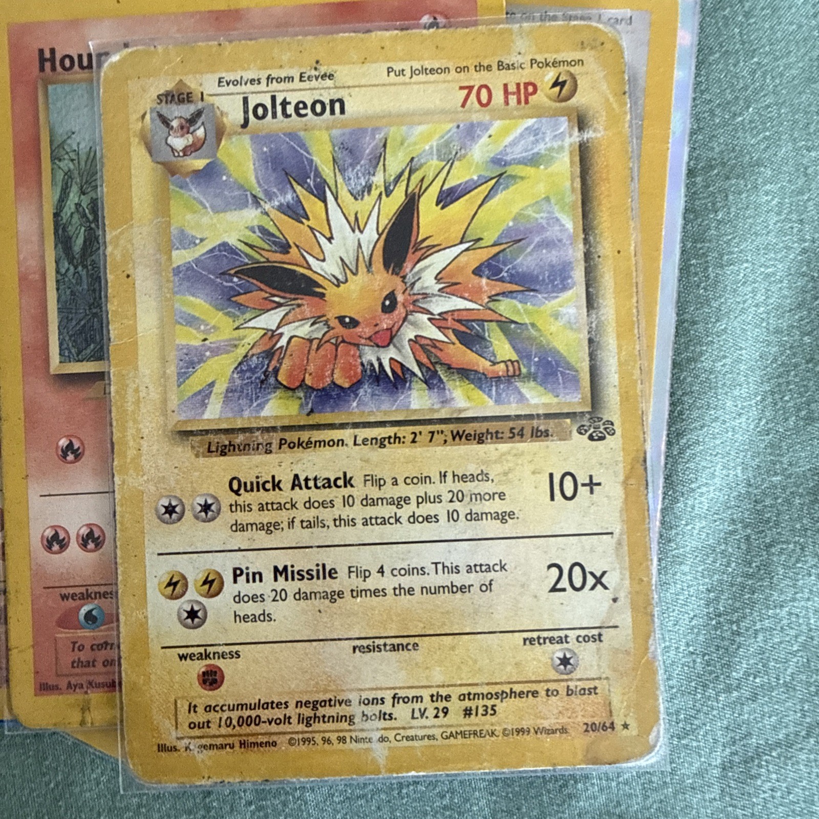 Jolteon Pokémon TCG Giungla Carta Rara Regolare 20/64 Danneggiata