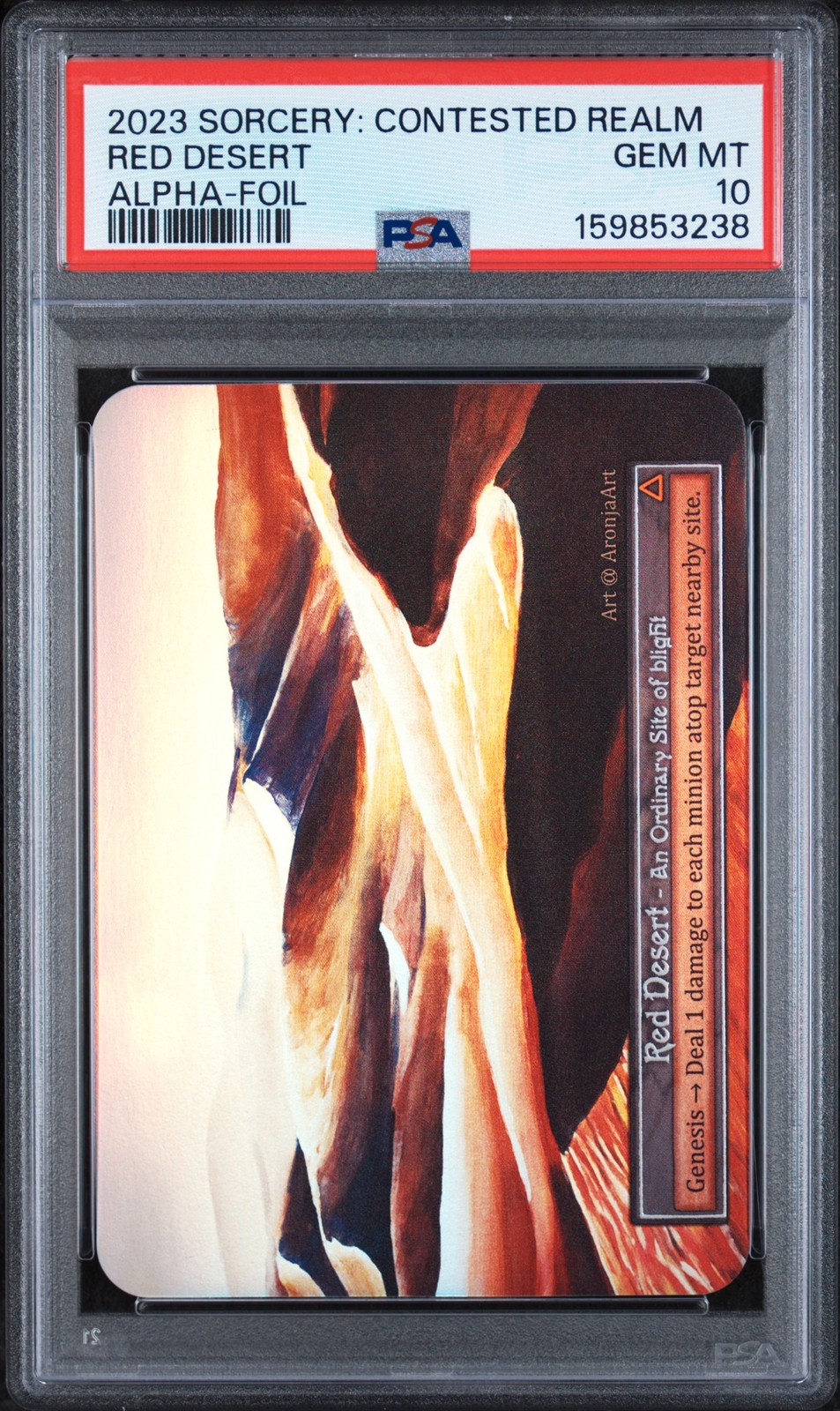 2023 SORCERY: CONTESTED REALM ALPHA FOIL RED DESERT PSA 10