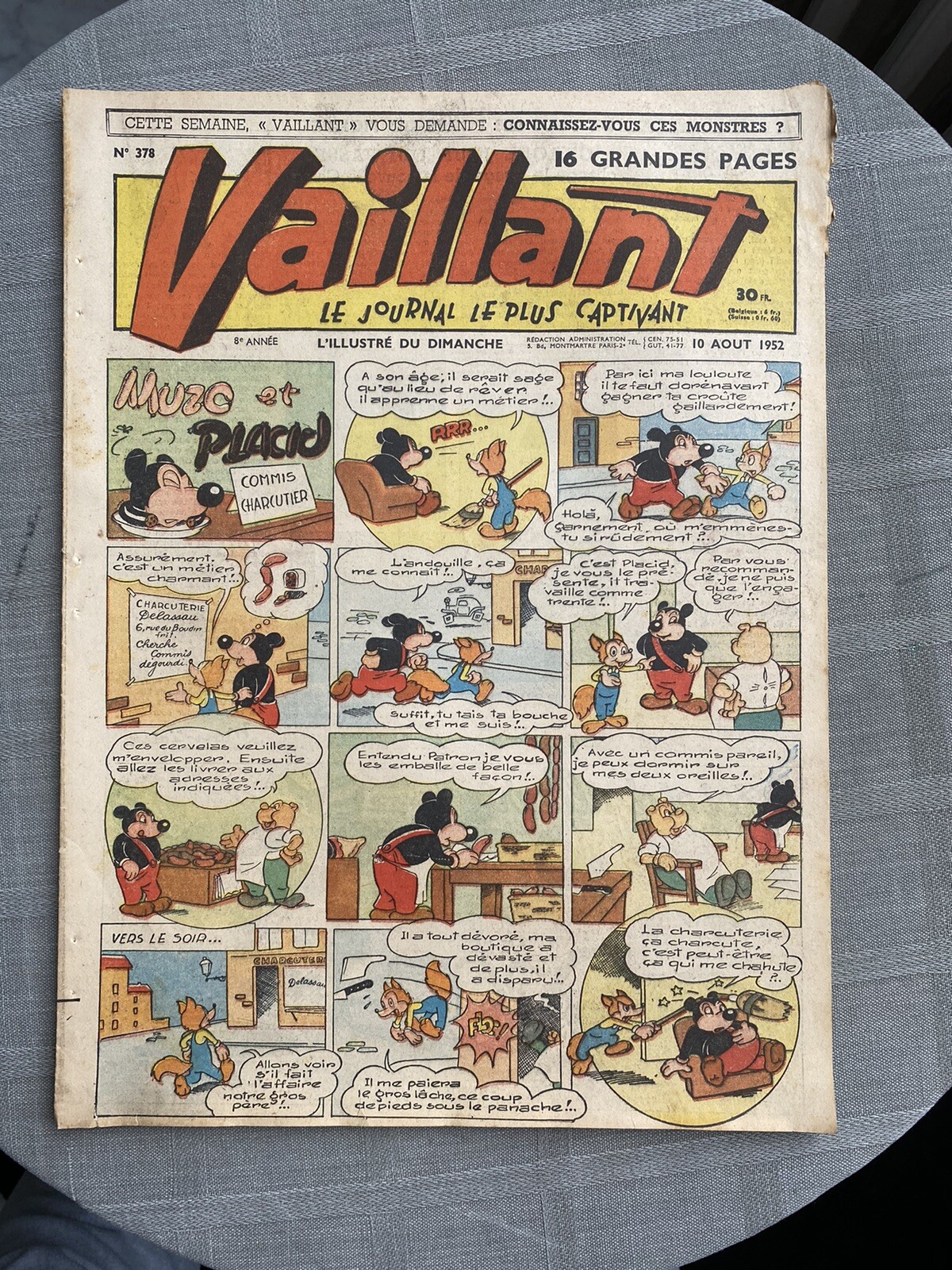 Vaillant Il Giornale Più Coinvolgente N°378 1952 Buone Condizioni
