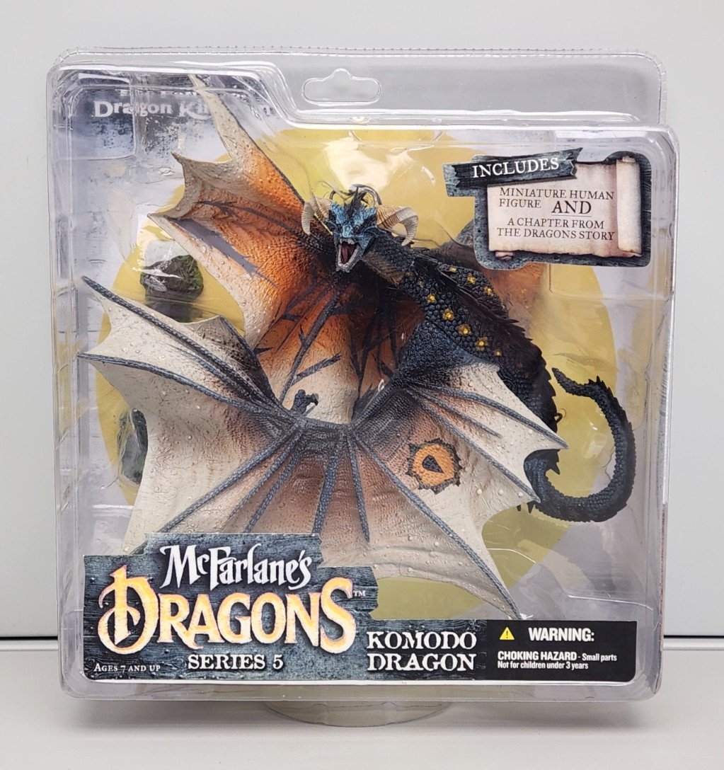 McFarlane's Dragons Komodo Dragon Series Clan 5 2006 con minifigure, nuovo sigillato