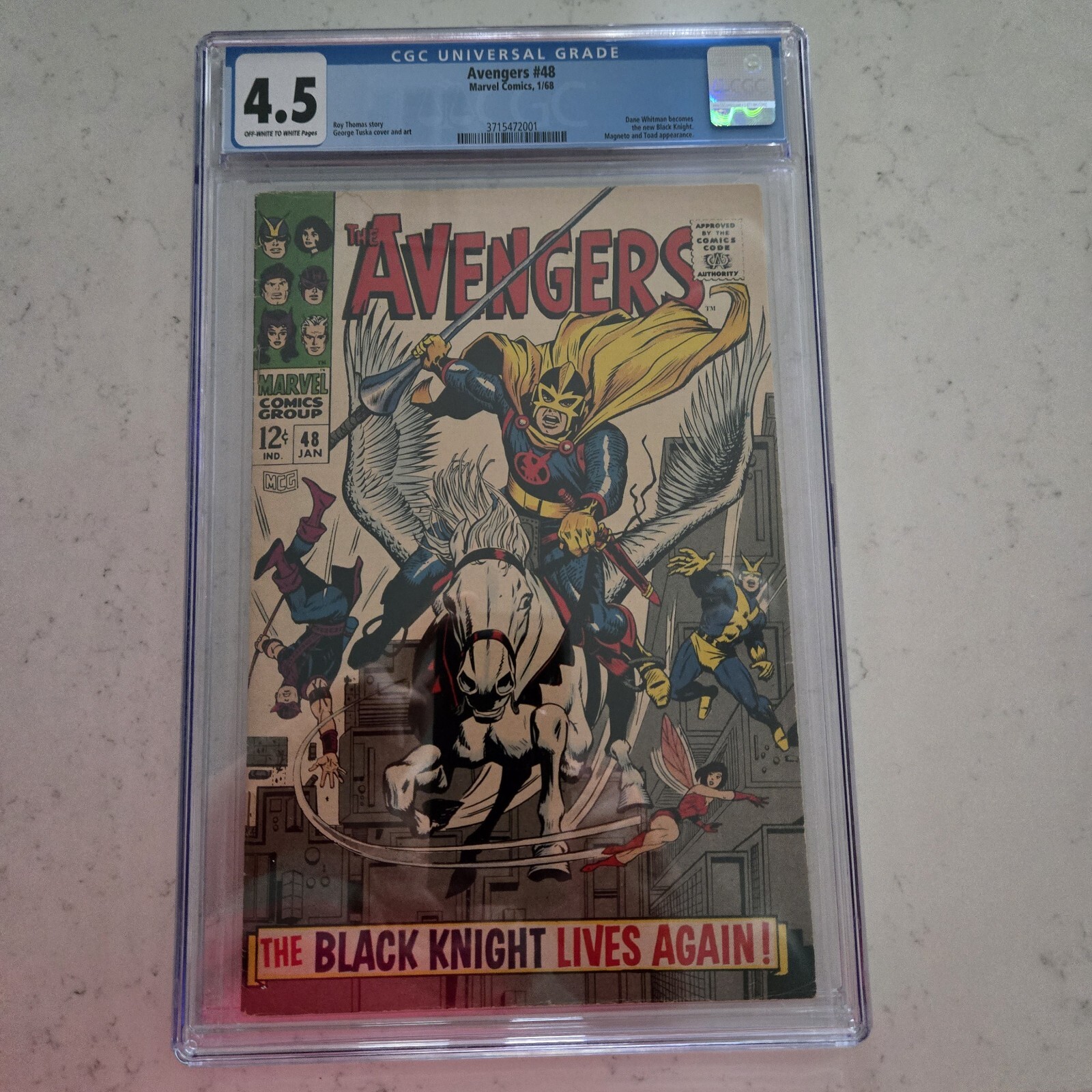 AVENGERS #48 CGC 4.5 DANE WHITMAN BECOMES THE NEW BLACK KNIGHT