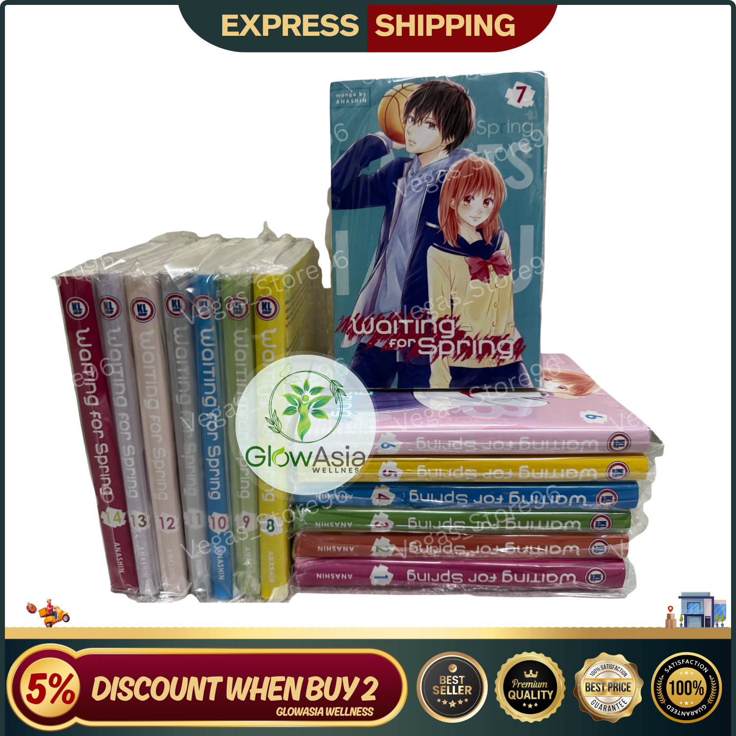 Waiting For Spring Manga Inglese (Vol.1-14) KL Set Completo Serie Fumetti Nuovo
