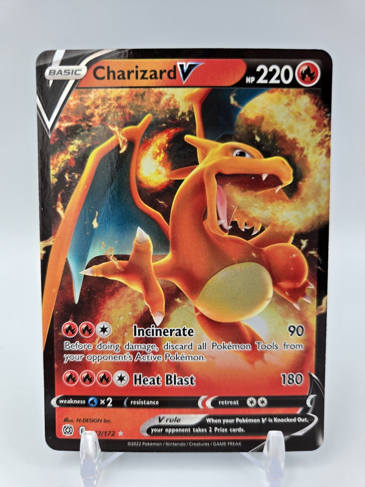 Pokemon Charizard V 017/172 2022 Ultra Rara Scudo Spada Stelle Brillanti NM