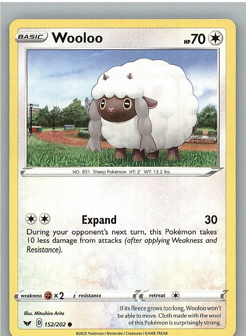 Wooloo 152/202 Common Sword & Shield Pokemon Lightly Played