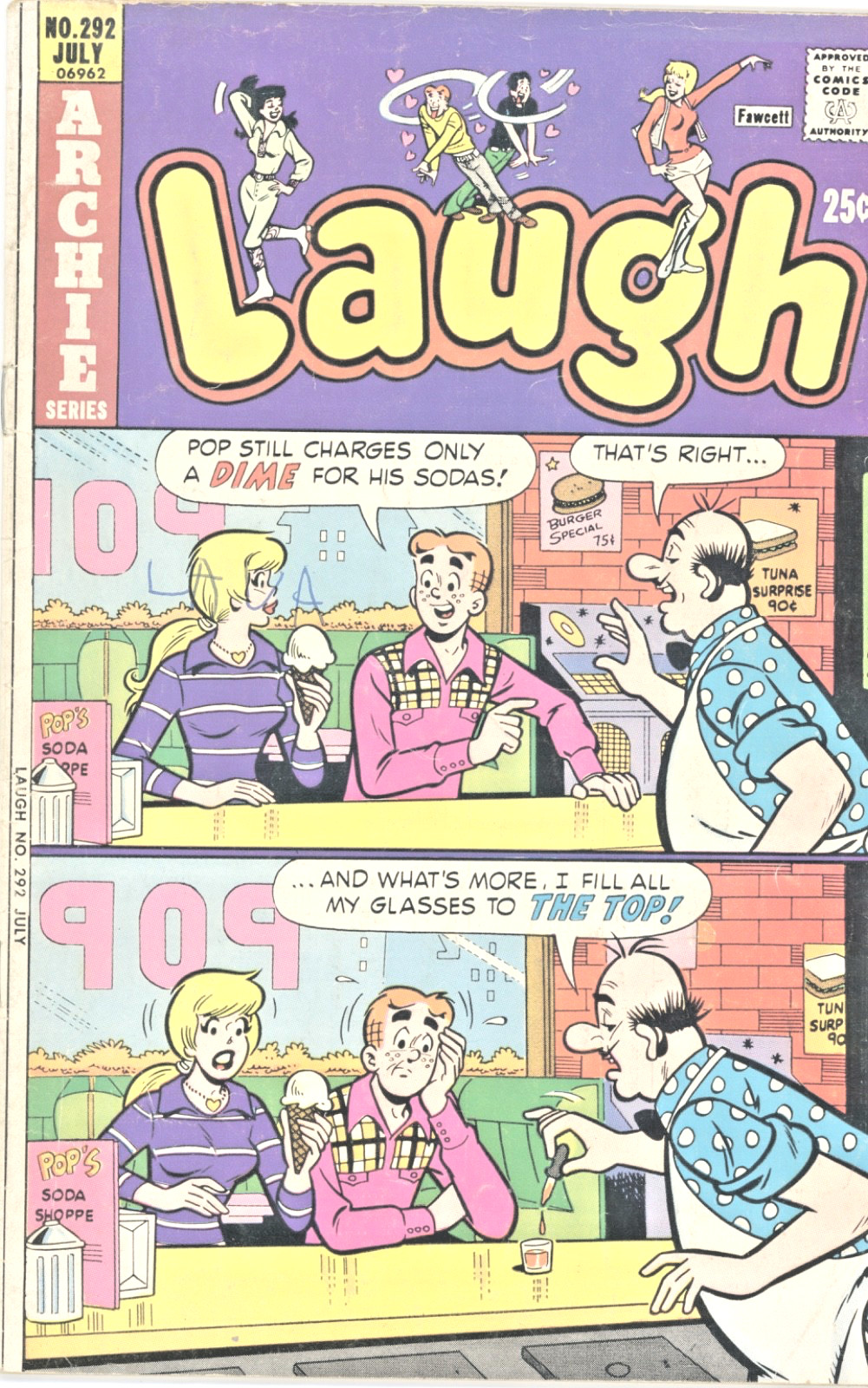 Archie Serie Fumetti Ridere Numero Fumetto #292 1975