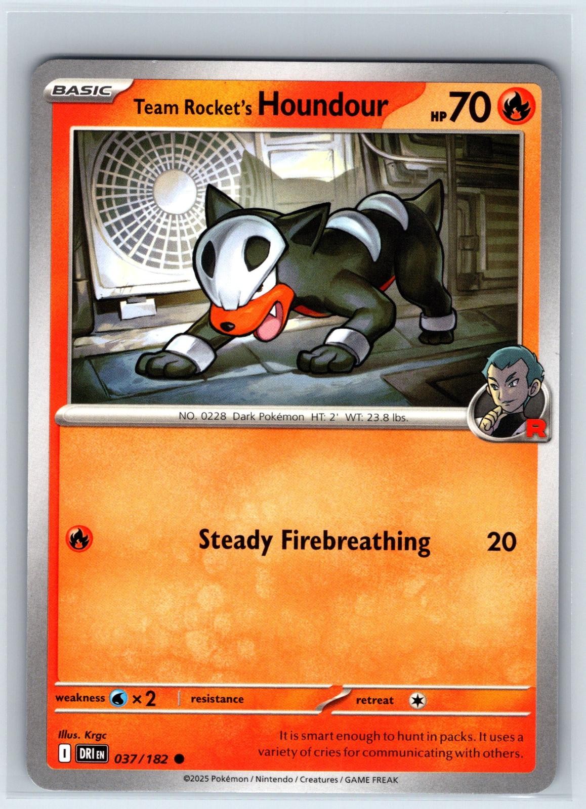Team Rocket's Houndour 037/182 Common Destined Rivals Pokemon Near Mint