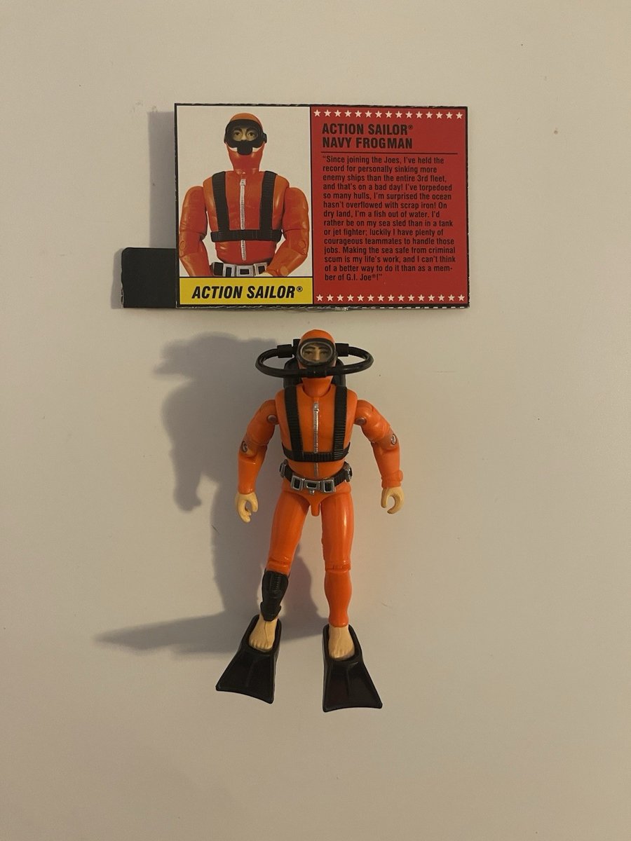 GI JOE ~ 1994 ACTION TEAM SAILOR NAVY FROGMAN ~ figurina e cartoncino