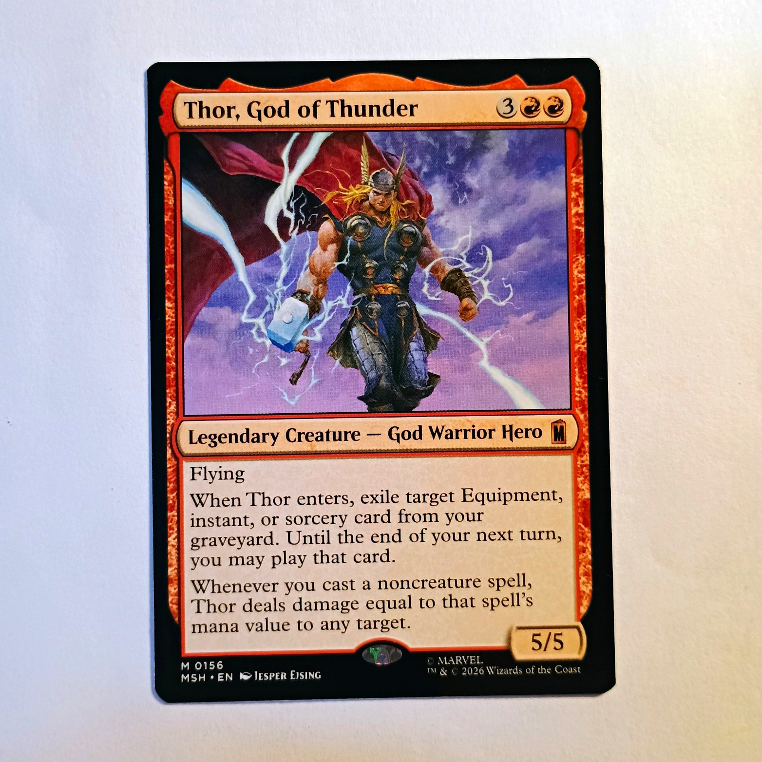 Thor, Dio del Tuono 0156 MTG Magic The Gathering Regular Mythic MSH NM