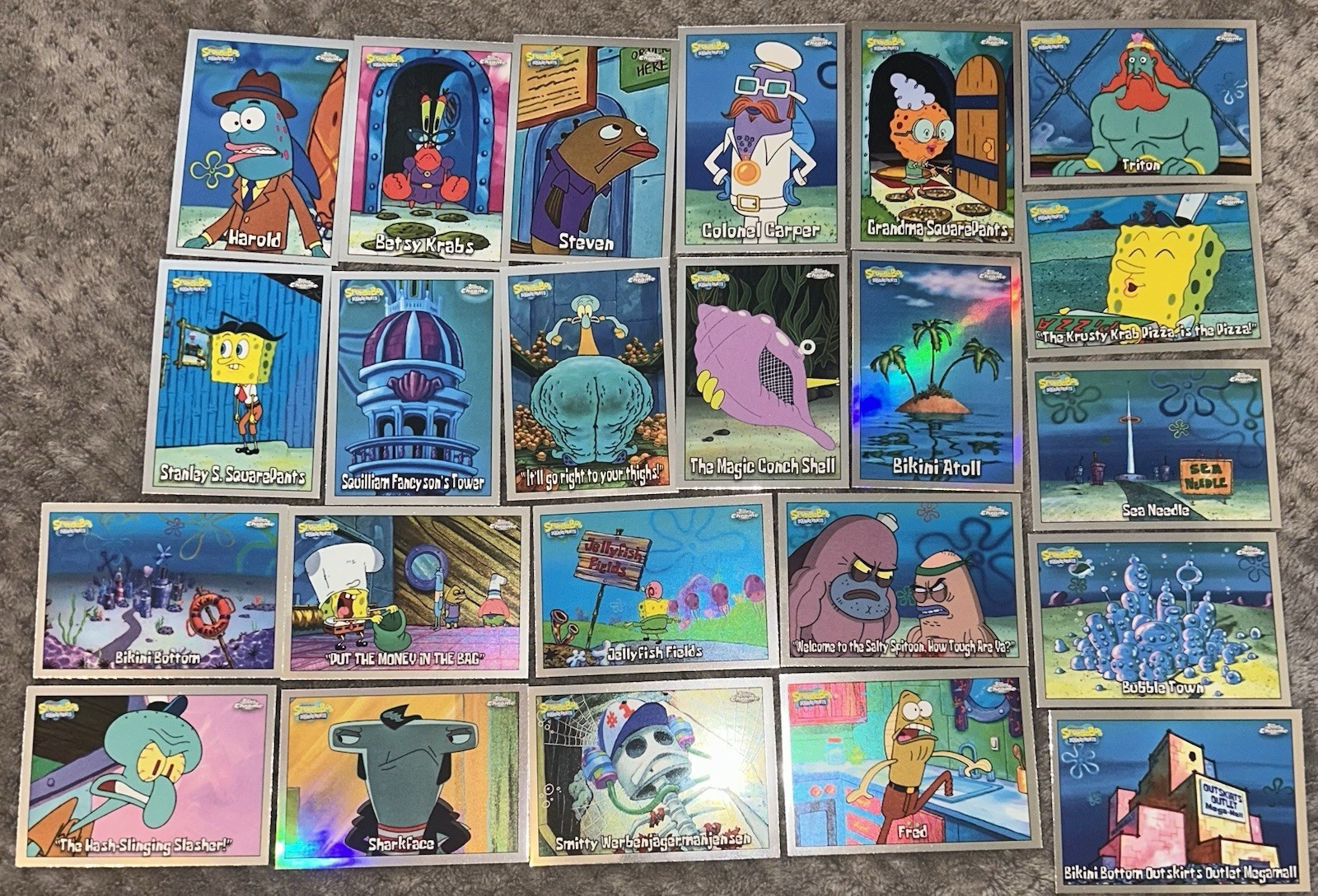 2025 Topps Chrome SpongeBob Near Mint Condition Lot Of (23)