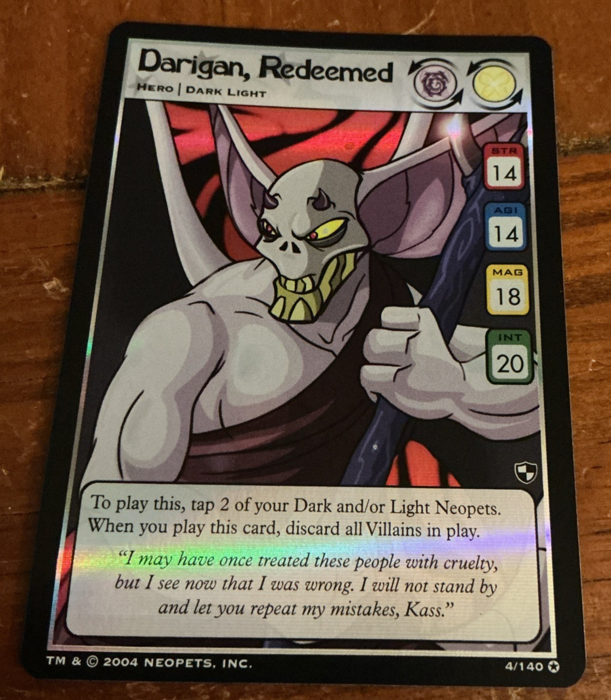 2004 Neopets TCG Darigan riscattato 4/140 Holo Foil battaglia per Meridell WOTC NM