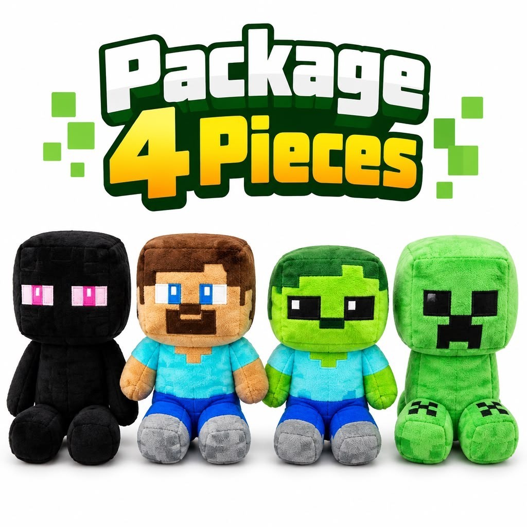 4Pcs 18cm Block game Inspired Plush Set Hero Zombie Monster Creeper Dolls Lot