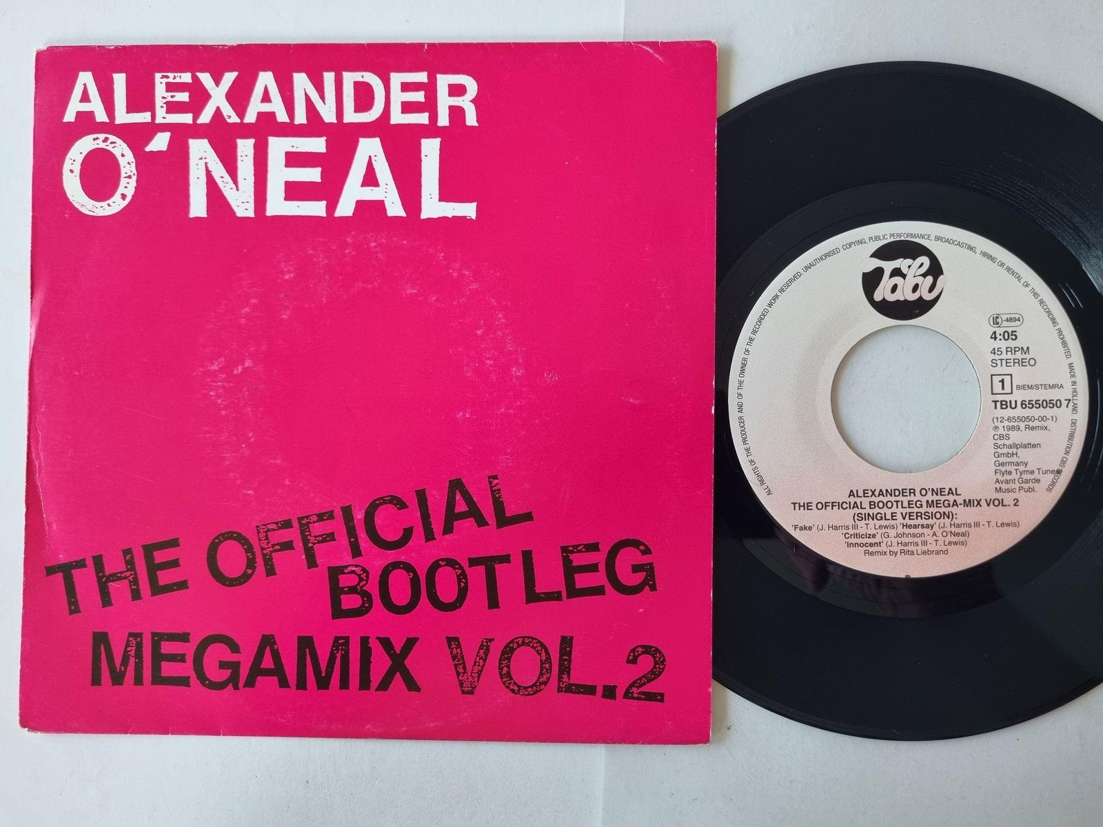 Alexander O'Neal - The Official Bootleg Megamix Vol. 2 7'' Vinyl Holland