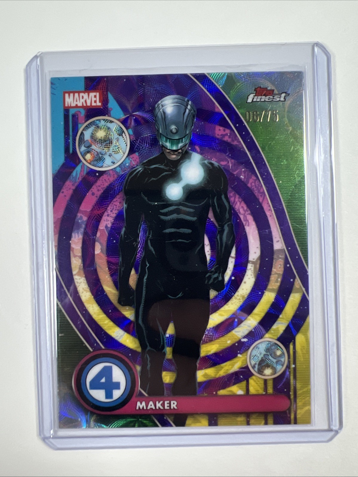 2026 Topps Finest Marvel Maker #NZ-055 zona negativa raro rifrattore viola /75