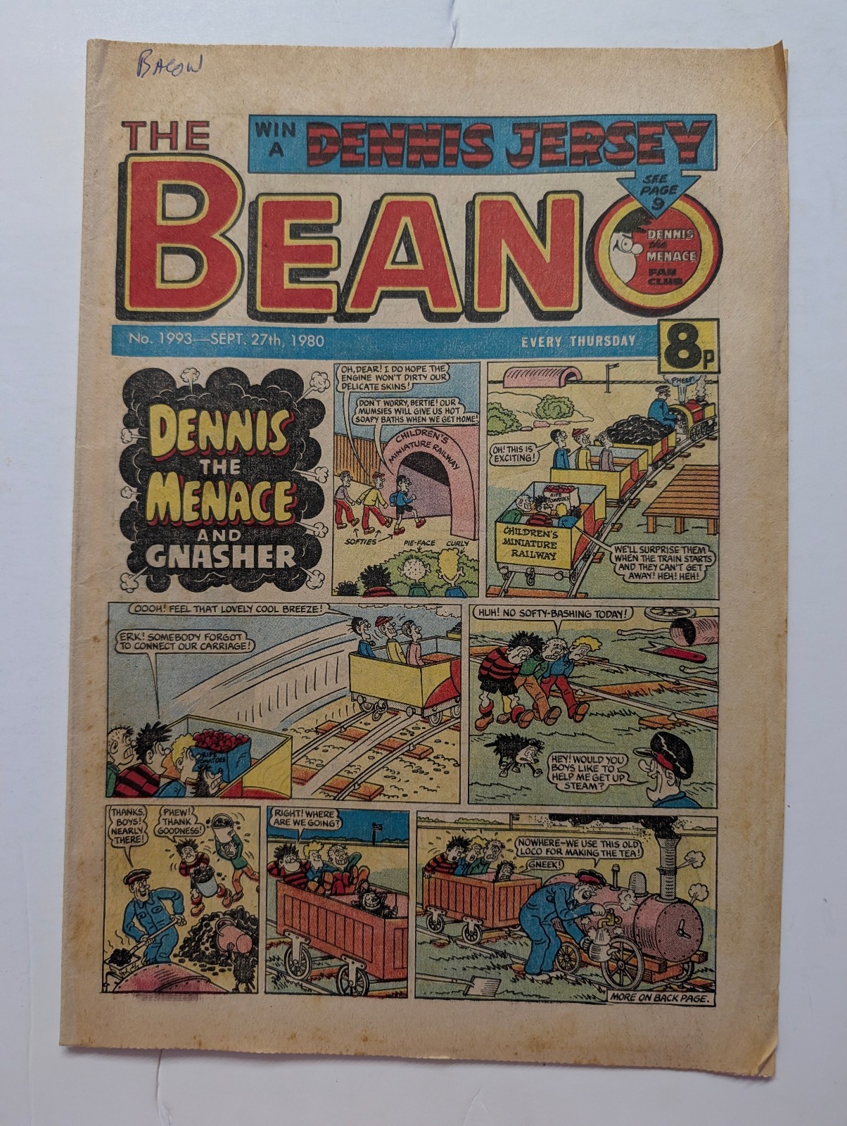 Beano Comic No 1993, September 27th 1980.