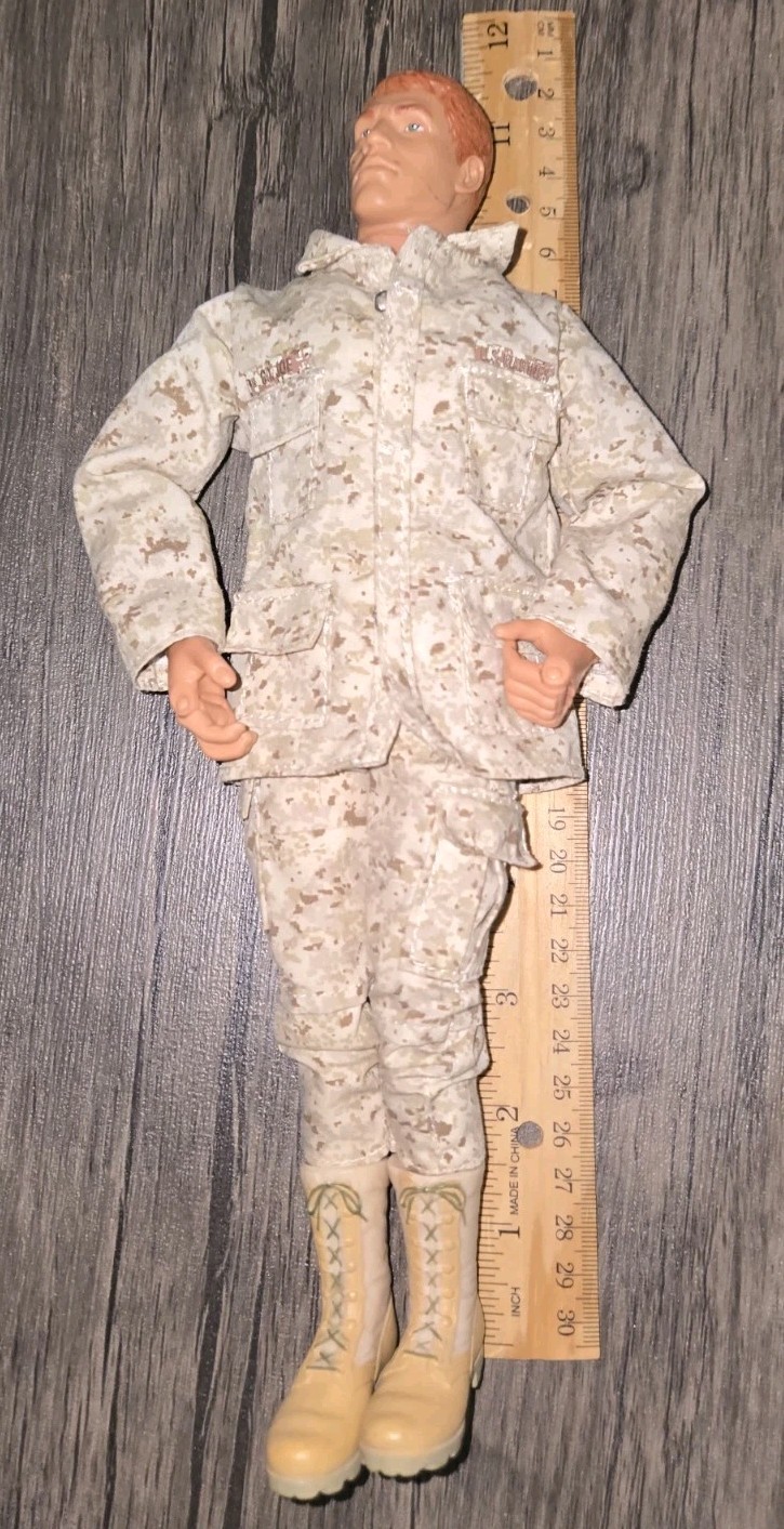 Modellino vintage GI Joe soldato testa rossa US Marines mimetico Hasbro '96