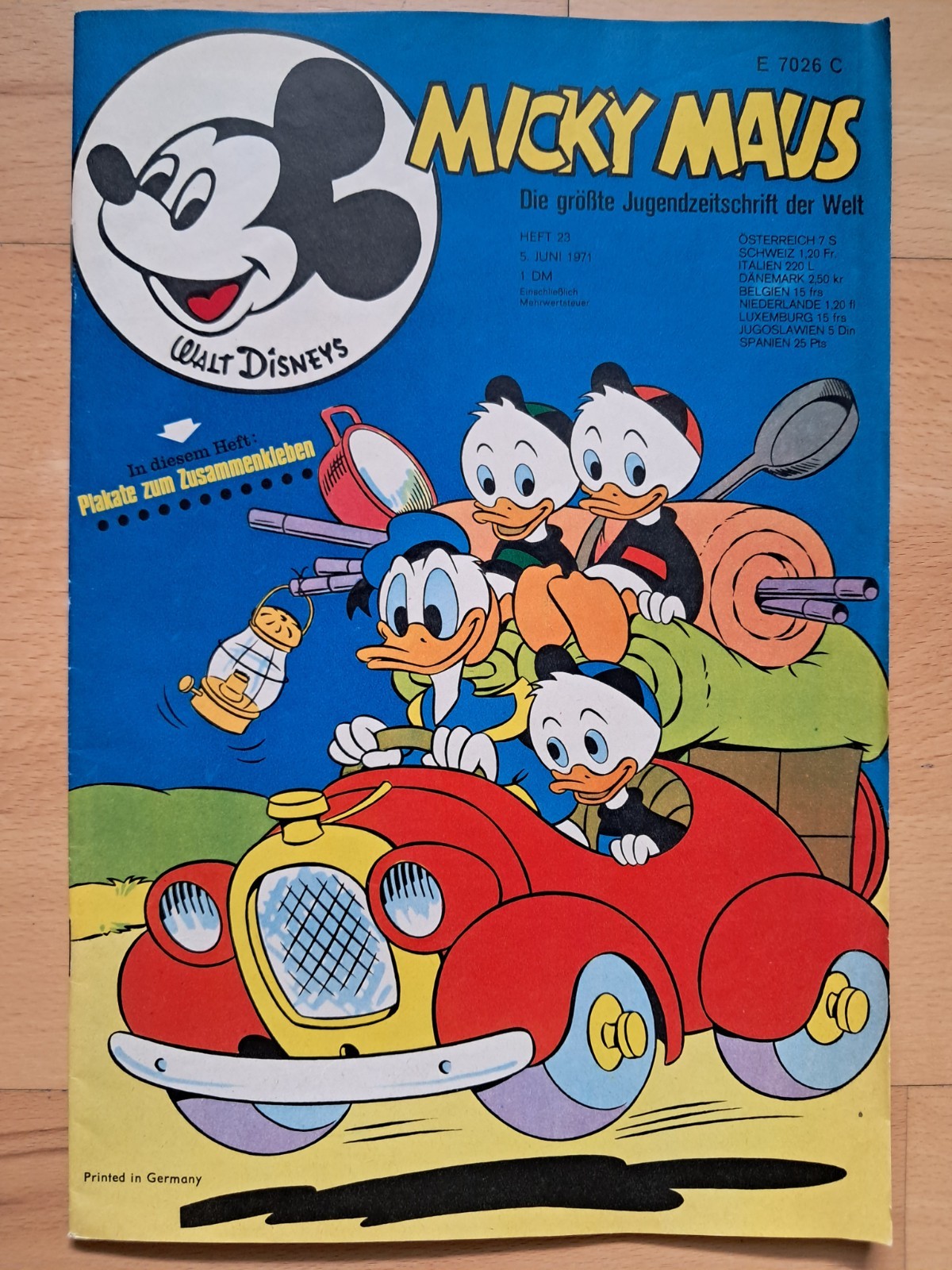 Topolino n.23 del 5.6.1971 con giornale MMK, angolo da collezione, album calcio - OTTIMO