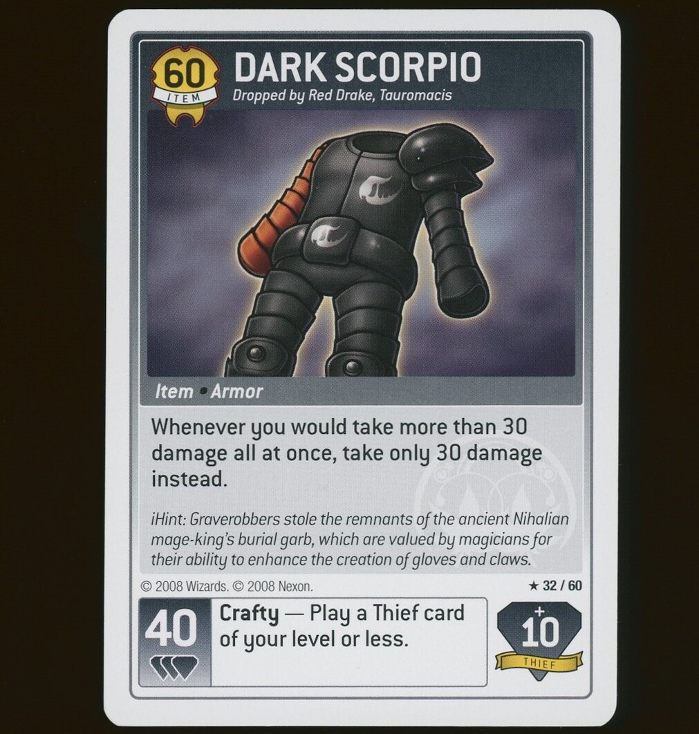 Maplestory iTCG Set 2 - Dark Scorpione 32/60 carta oggetto raro - OMG Bosses WOTC 2008