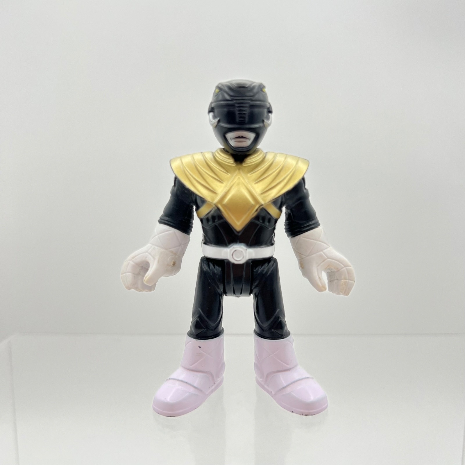 Imaginext Power Rangers Black Ranger Figura Gold Armour Fisher Price MMPR R6