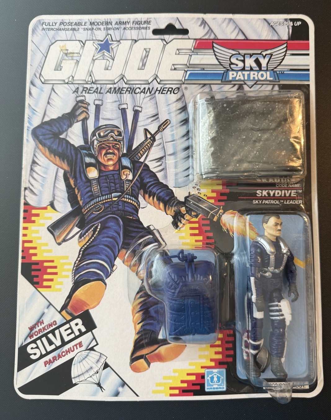 Modellino vintage Hasbro 3,75" GI Joe ARAH Sky Patrol SKYDIVE 1989 - sigillato