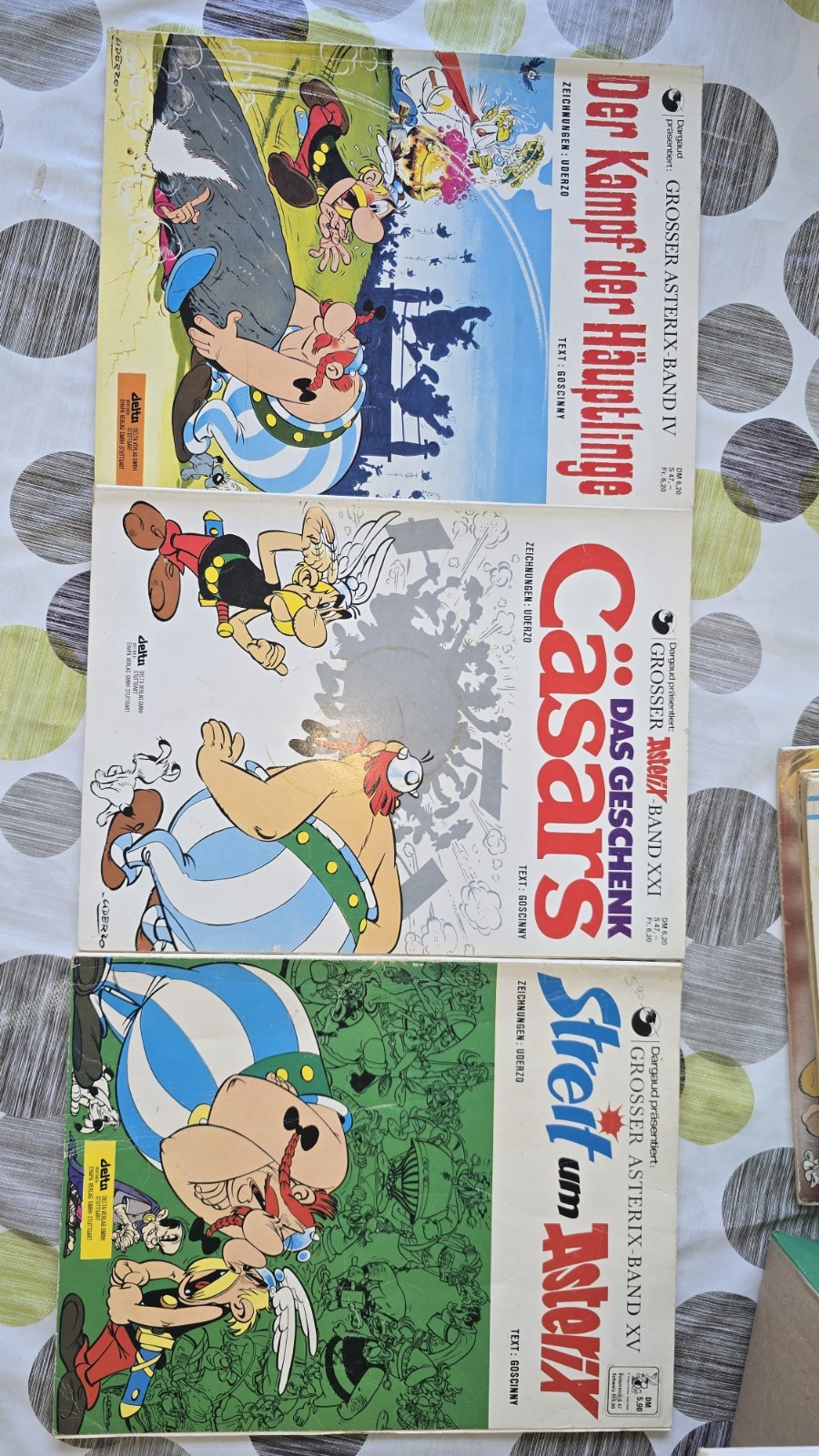 Delta Asterix lotto 3 fumetti in tedesco 1980: Kampf, Cäsars Geschenk, Streit